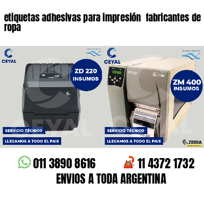 etiquetas adhesivas para impresión fabricantes de ropa