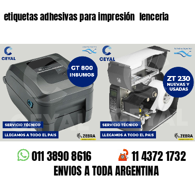 etiquetas adhesivas para impresión  lenceria