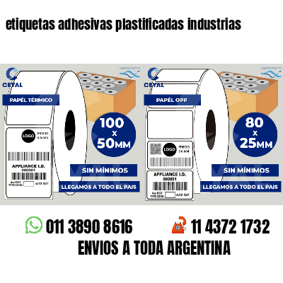 etiquetas adhesivas plastificadas industrias