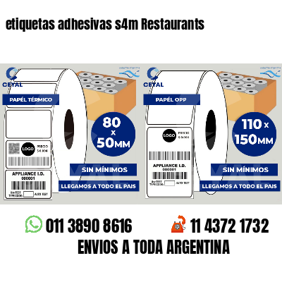 etiquetas adhesivas s4m Restaurants