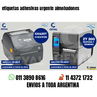 etiquetas adhesivas urgente almohadones