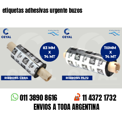 etiquetas adhesivas urgente buzos