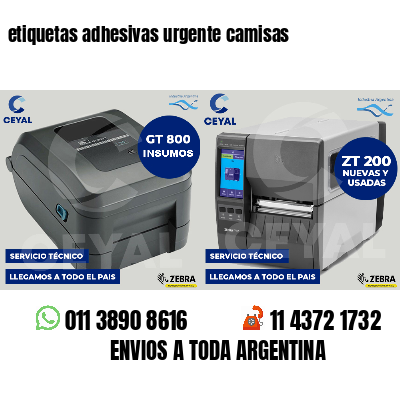 etiquetas adhesivas urgente camisas