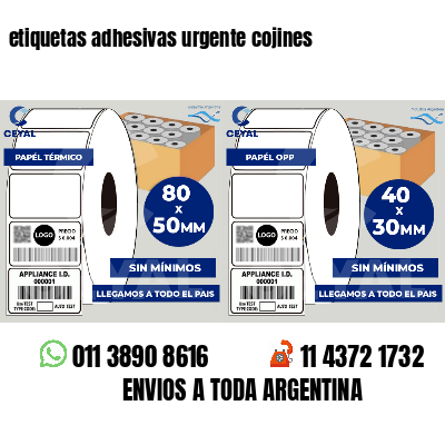 etiquetas adhesivas urgente cojines