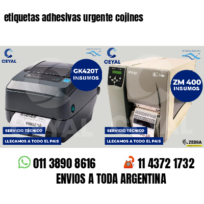 etiquetas adhesivas urgente cojines