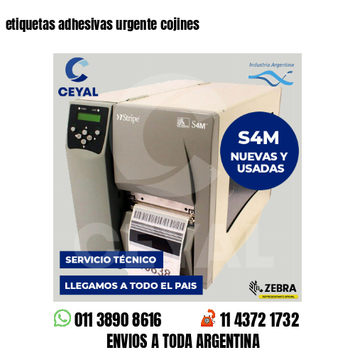 etiquetas adhesivas urgente cojines