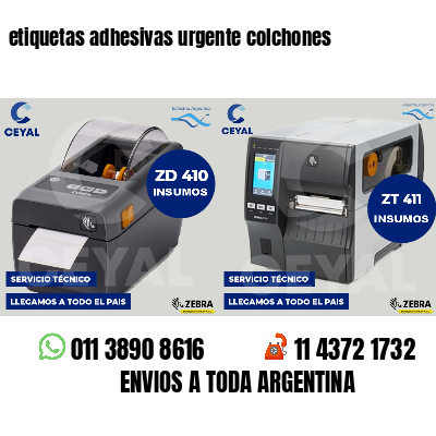 etiquetas adhesivas urgente colchones