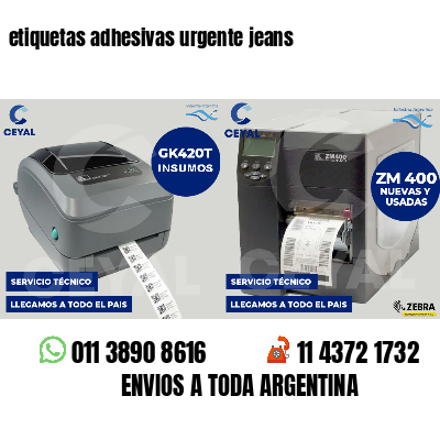 etiquetas adhesivas urgente jeans