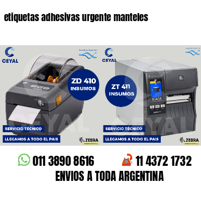 etiquetas adhesivas urgente manteles
