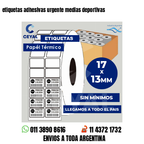 etiquetas adhesivas urgente medias deportivas