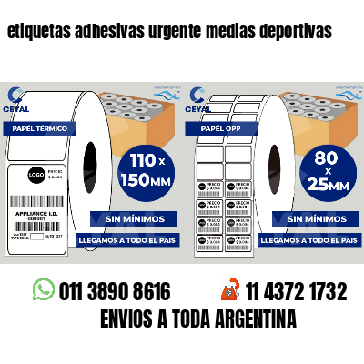 etiquetas adhesivas urgente medias deportivas