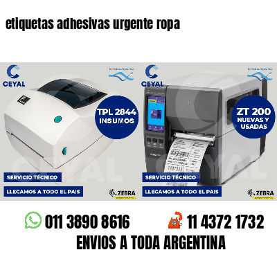 etiquetas adhesivas urgente ropa