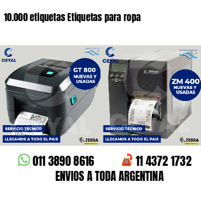 10.000 etiquetas Etiquetas para ropa