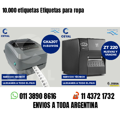 10.000 etiquetas Etiquetas para ropa