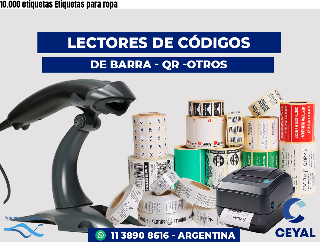 10.000 etiquetas Etiquetas para ropa