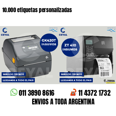 10.000 etiquetas personalizadas