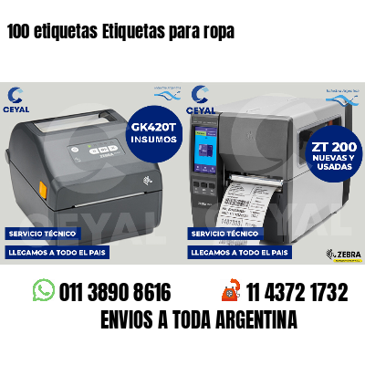 100 etiquetas Etiquetas para ropa