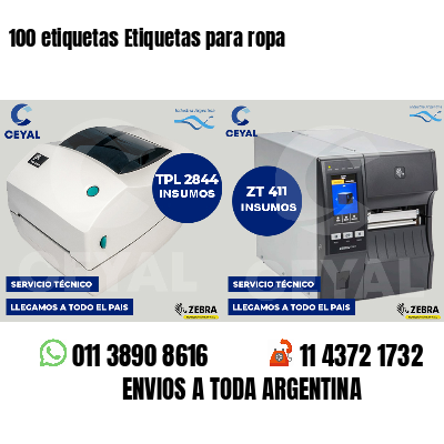 100 etiquetas Etiquetas para ropa