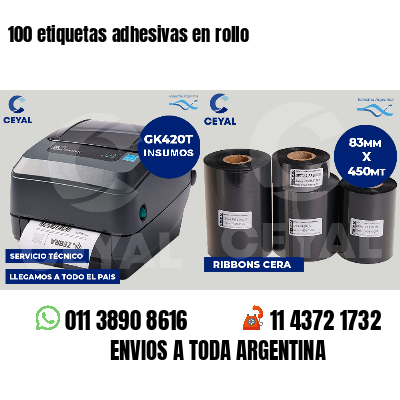 100 etiquetas adhesivas en rollo