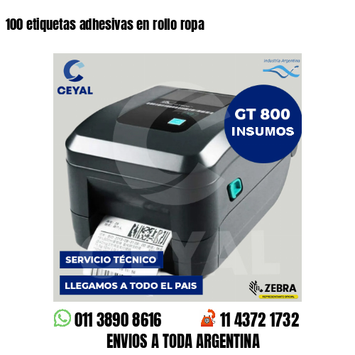 100 etiquetas adhesivas en rollo ropa