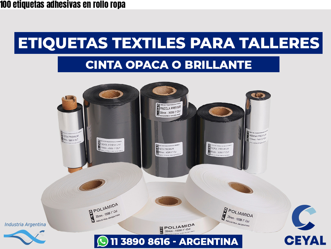 100 etiquetas adhesivas en rollo ropa
