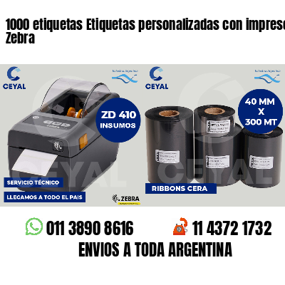 1000 etiquetas Etiquetas personalizadas con impresora Zebra