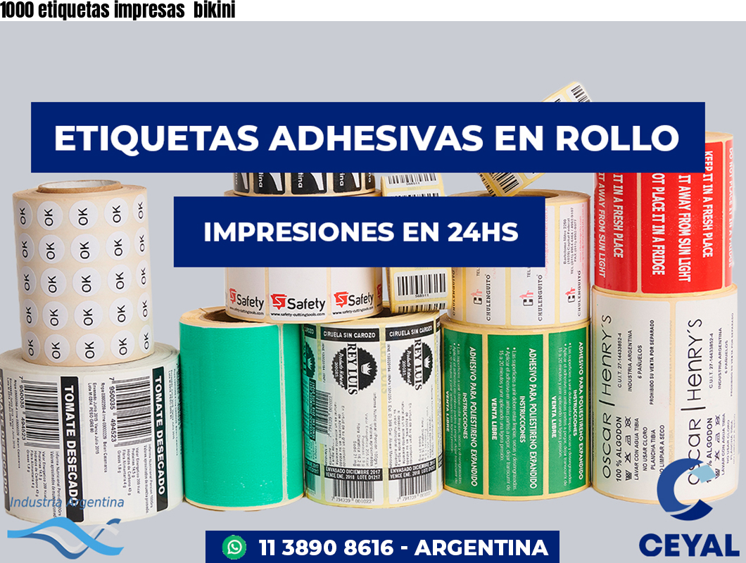 1000 etiquetas impresas  bikini