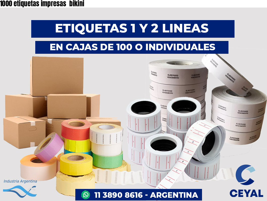 1000 etiquetas impresas bikini