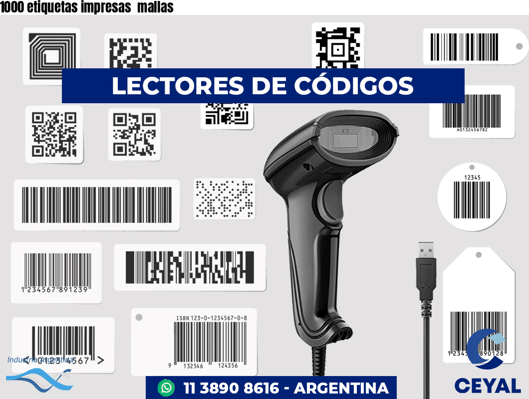 1000 etiquetas impresas mallas