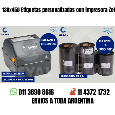 130x450 Etiquetas personalizadas con impresora Zebra