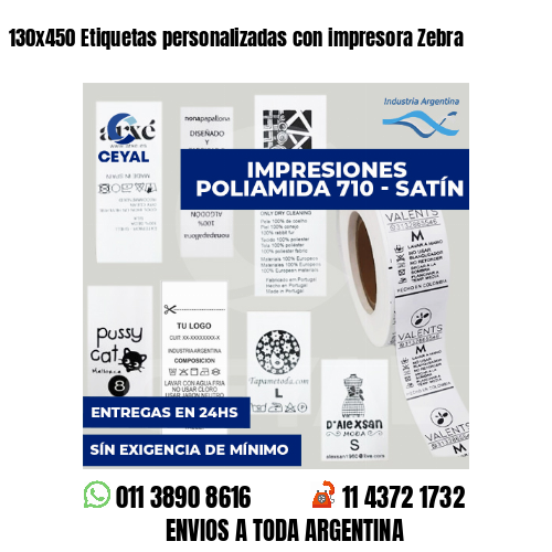 130x450 Etiquetas personalizadas con impresora Zebra