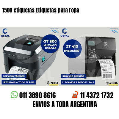 1500 etiquetas Etiquetas para ropa