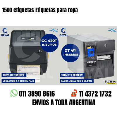 1500 etiquetas Etiquetas para ropa