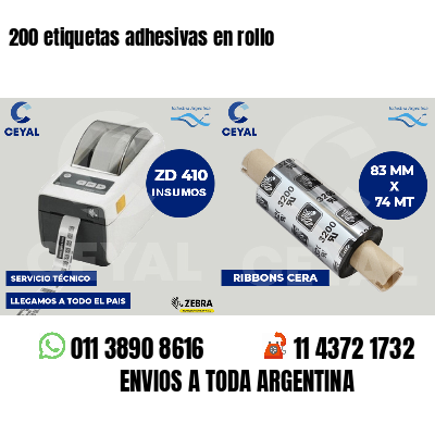 200 etiquetas adhesivas en rollo