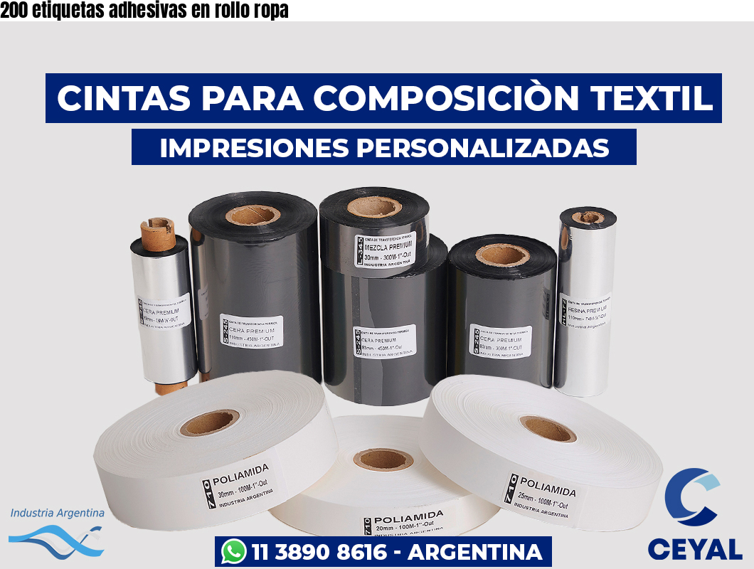 200 etiquetas adhesivas en rollo ropa