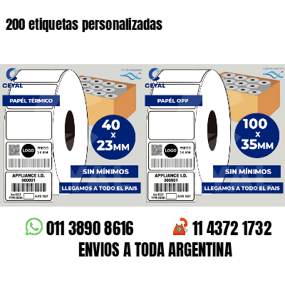 200 etiquetas personalizadas