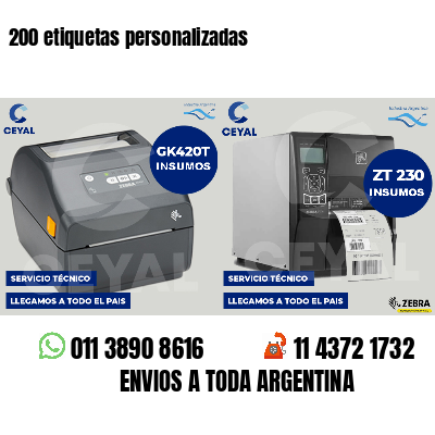 200 etiquetas personalizadas