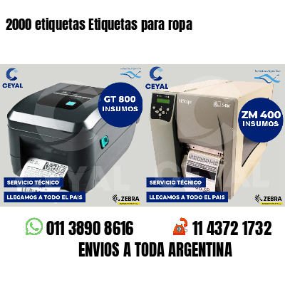 2000 etiquetas Etiquetas para ropa
