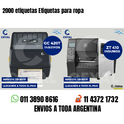 2000 etiquetas Etiquetas para ropa