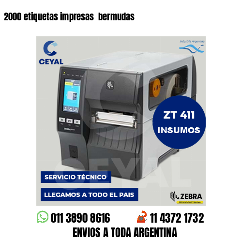 2000 etiquetas impresas bermudas