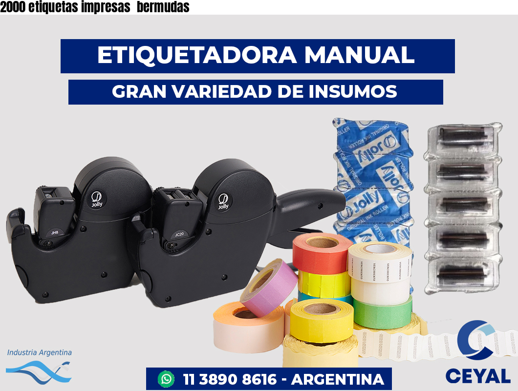 2000 etiquetas impresas bermudas