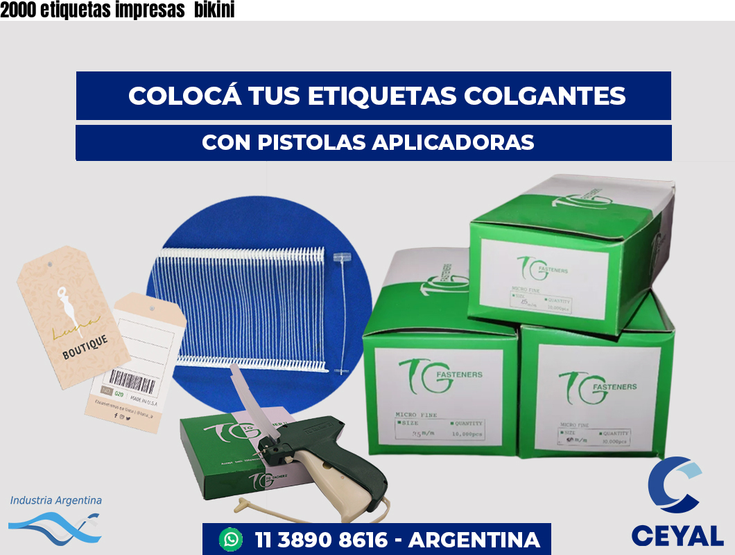 2000 etiquetas impresas bikini