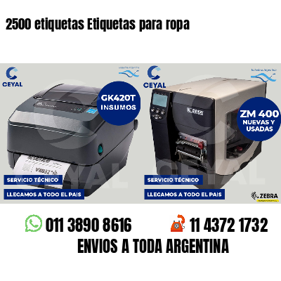 2500 etiquetas Etiquetas para ropa