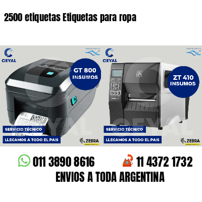 2500 etiquetas Etiquetas para ropa