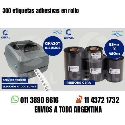 300 etiquetas adhesivas en rollo