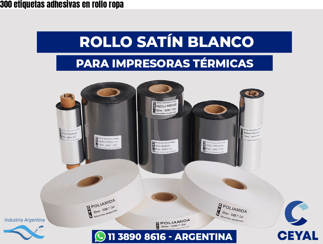300 etiquetas adhesivas en rollo ropa