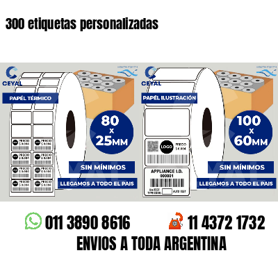 300 etiquetas personalizadas