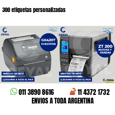 300 etiquetas personalizadas