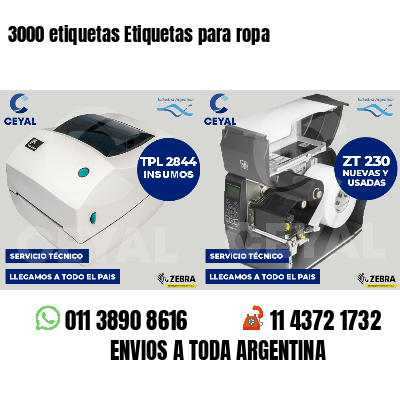 3000 etiquetas Etiquetas para ropa