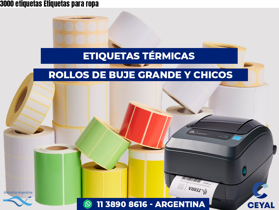 3000 etiquetas Etiquetas para ropa
